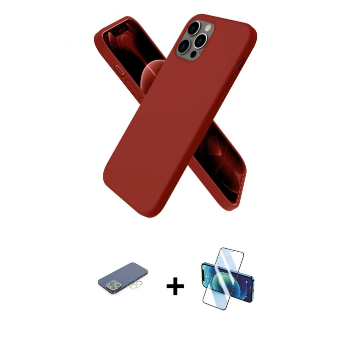 MARSİLYAN™- iPhone 12 Pro Kılıf Kozmos Yansıma Özel Seri - Siyah 3D Antistatik Seramik Nano Ekran Koruyucu + Renkli Kamera Lens Koruma Cam - YL