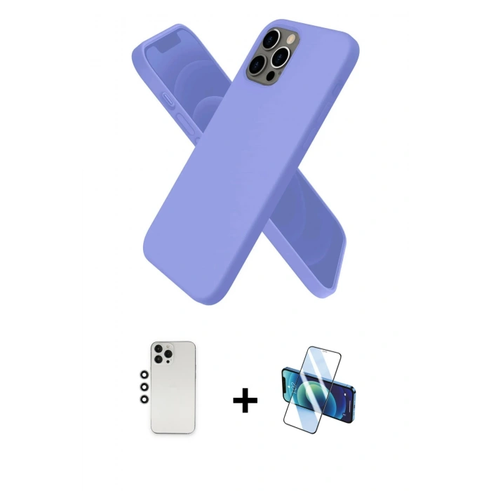 MARSİLYAN™- iPhone 12 Pro Kılıf Kozmos Yansıma Özel Seri - Siyah 3D Antistatik Seramik Nano Ekran Koruyucu + Shine Kamera Lens - GS