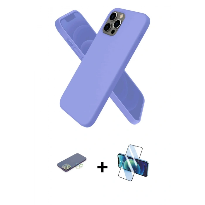 MARSİLYAN™- iPhone 12 Pro Kılıf Kozmos Yansıma Özel Seri - Siyah 3D Antistatik Seramik Nano Ekran Koruyucu + Renkli Kamera Lens Koruma Cam - YL
