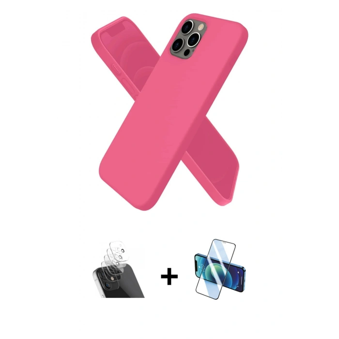 MARSİLYAN™- iPhone 12 Pro Kılıf Kozmos Yansıma Özel Seri - Siyah 3D Antistatik Seramik Nano Ekran Koruyucu + Kamera Lens Koruma Cam - SF