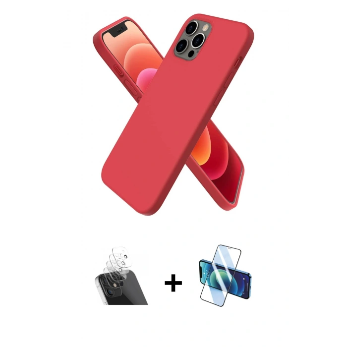 MARSİLYAN™- iPhone 12 Pro Kılıf Kozmos Yansıma Özel Seri - Siyah 3D Antistatik Seramik Nano Ekran Koruyucu + Kamera Lens Koruma Cam - SF