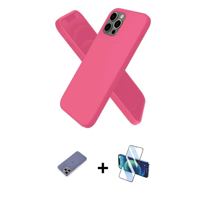 MARSİLYAN™- iPhone 12 Pro Kılıf Kozmos Yansıma Özel Seri - Siyah 3D Antistatik Seramik Nano Ekran Koruyucu + Metal Kamera Lens Koruma Cam - GD
