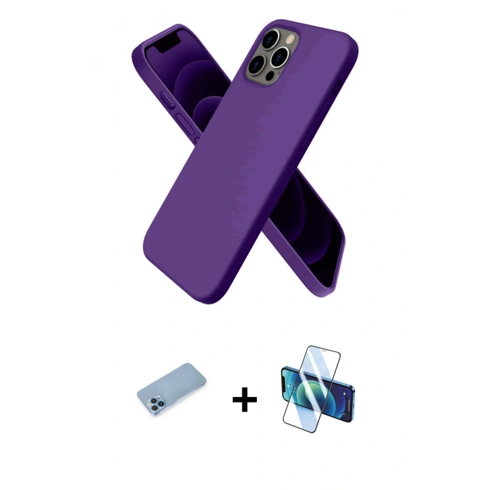 MARSİLYAN™- iPhone 12 Pro Kılıf Kozmos Yansıma Özel Seri - Siyah 3D Antistatik Seramik Nano Ekran Koruyucu + Shine Kamera Lens Koruma Cam - MI