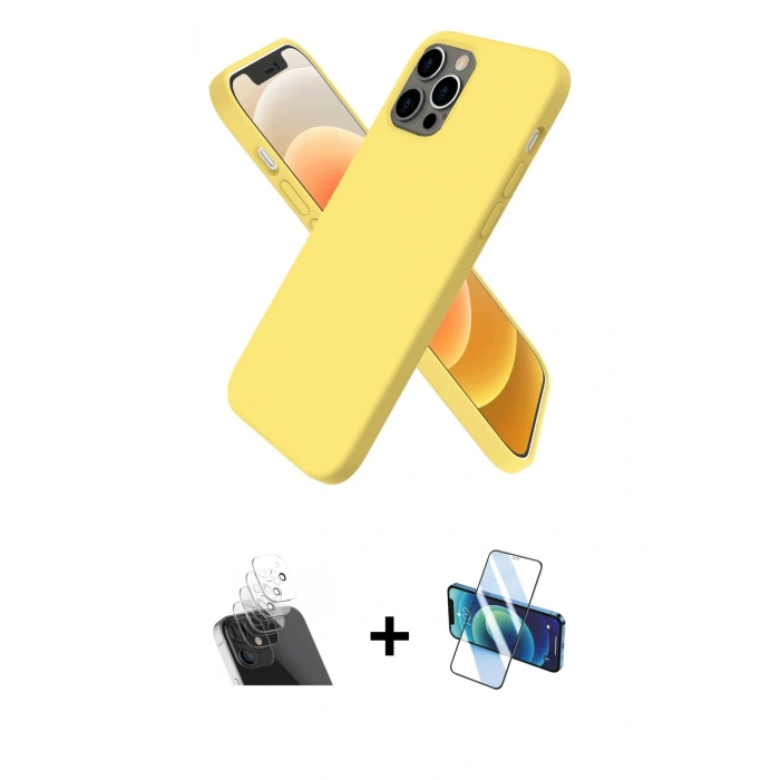 MARSİLYAN™- iPhone 12 Pro Kılıf Kozmos Yansıma Özel Seri - Siyah 3D Antistatik Seramik Nano Ekran Koruyucu + Kamera Lens Koruma Cam - SF
