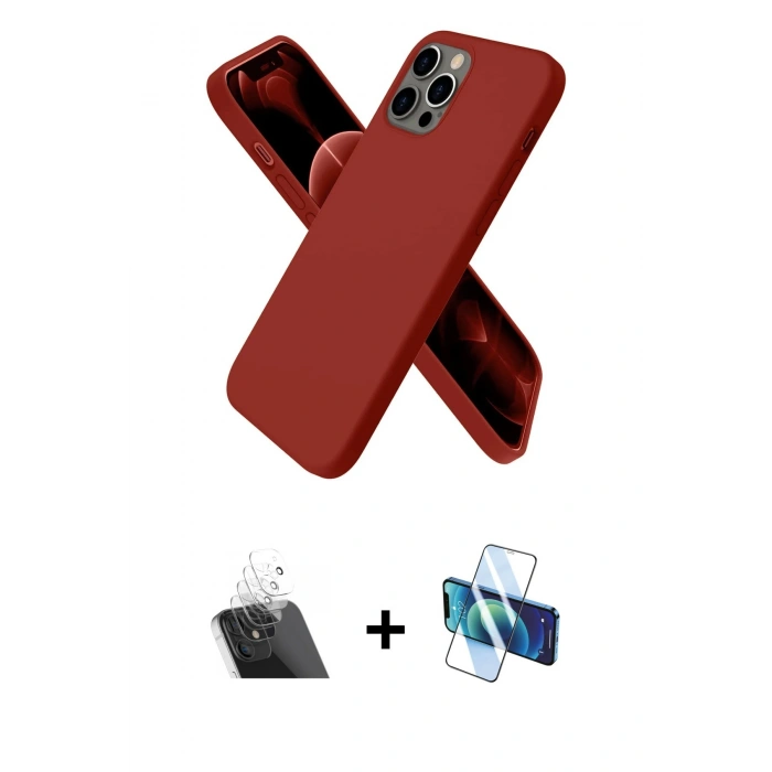 MARSİLYAN™- iPhone 12 Pro Kılıf Kozmos Yansıma Özel Seri - Siyah 3D Antistatik Seramik Nano Ekran Koruyucu + Kamera Lens Koruma Cam - SF