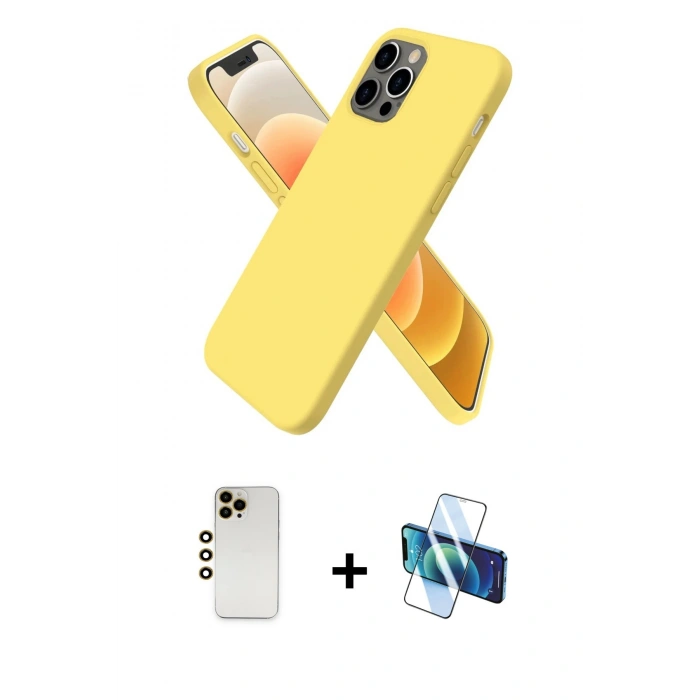 MARSİLYAN™- iPhone 12 Pro Kılıf Kozmos Yansıma Özel Seri - Siyah 3D Antistatik Seramik Nano Ekran Koruyucu + Shine Kamera Lens - GD