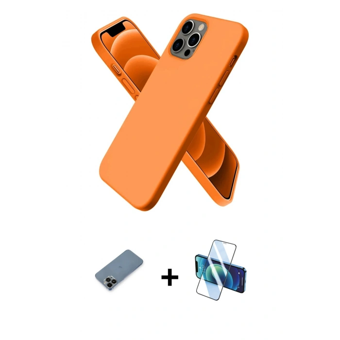 MARSİLYAN™- iPhone 12 Pro Kılıf Kozmos Yansıma Özel Seri - Siyah 3D Antistatik Seramik Nano Ekran Koruyucu + Shine Kamera Lens Koruma Cam - SH