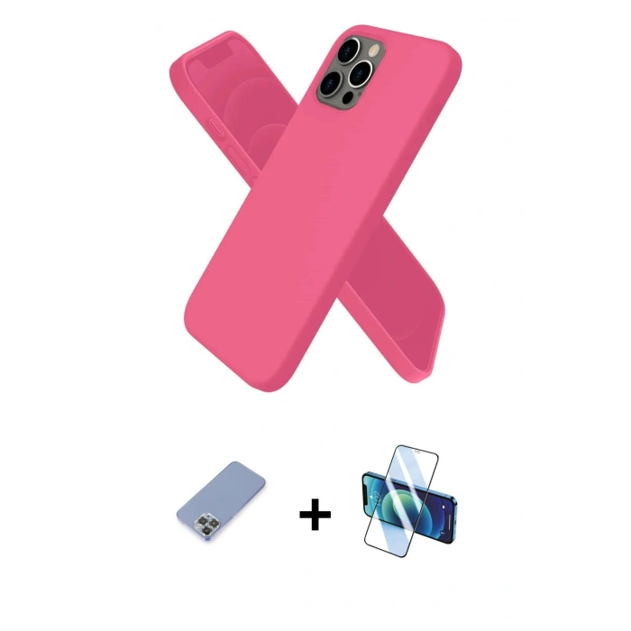 MARSİLYAN™- iPhone 12 Pro Kılıf Kozmos Yansıma Özel Seri - Siyah 3D Antistatik Seramik Nano Ekran Koruyucu + Metal Kamera Lens Koruma Cam - KUYL
