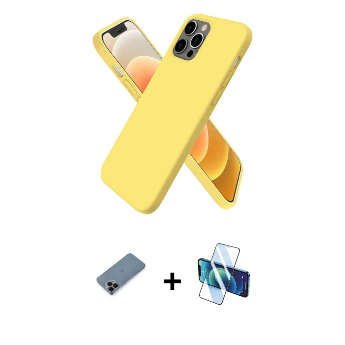 MARSİLYAN™- iPhone 12 Pro Kılıf Kozmos Yansıma Özel Seri - Siyah 3D Antistatik Seramik Nano Ekran Koruyucu + Shine Kamera Lens Koruma Cam - SH