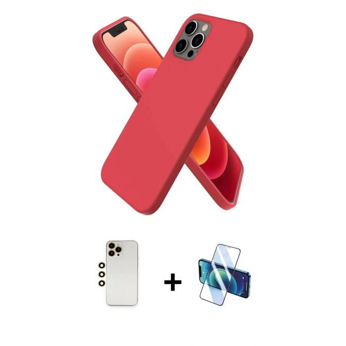 MARSİLYAN™- iPhone 12 Pro Kılıf Kozmos Yansıma Özel Seri - Siyah 3D Antistatik Seramik Nano Ekran Koruyucu + Shine Kamera Lens - GD