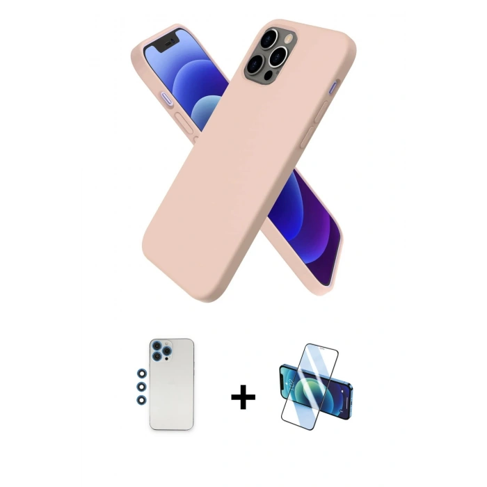 MARSİLYAN™- iPhone 12 Pro Kılıf Kozmos Yansıma Özel Seri - Siyah 3D Antistatik Seramik Nano Ekran Koruyucu + Shine Kamera Lens - MI