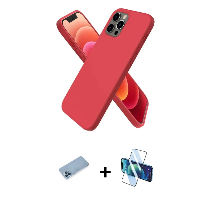 MARSİLYAN™- iPhone 12 Pro Kılıf Kozmos Yansıma Özel Seri - Siyah 3D Antistatik Seramik Nano Ekran Koruyucu + Shine Kamera Lens Koruma Cam - MI