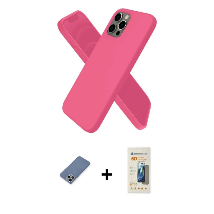 MARSİLYAN™- iPhone 12 Pro Kılıf Kozmos Yansıma Özel Seri - Siyah 6D Mat Seramik Hayalet Nano Ekran Koruyucu + Metal Kamera Lens Koruma Cam - AKYL
