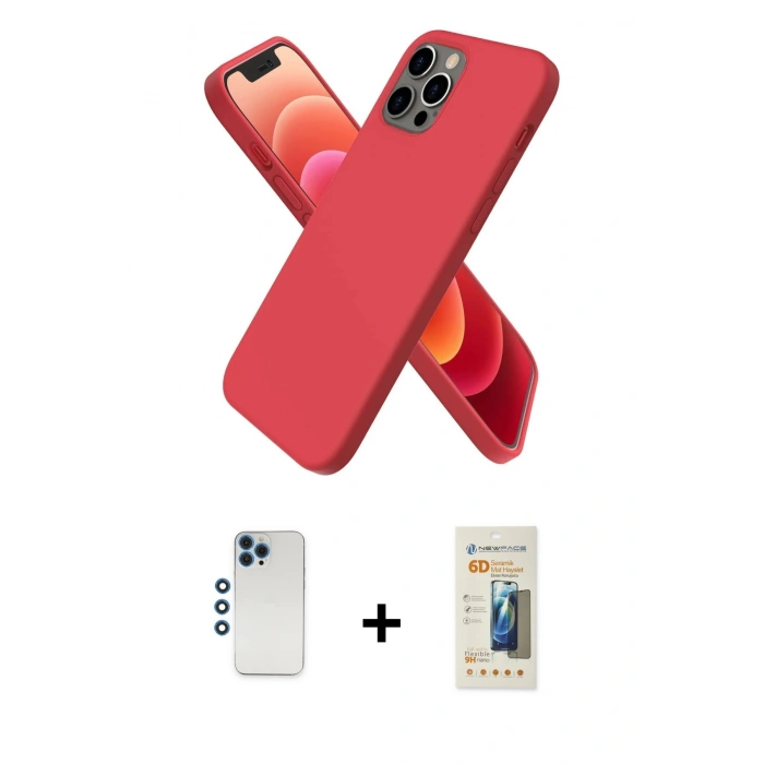 MARSİLYAN™- iPhone 12 Pro Kılıf Kozmos Yansıma Özel Seri - Siyah 6D Mat Seramik Hayalet Nano Ekran Koruyucu + Shine Kamera Lens - MI