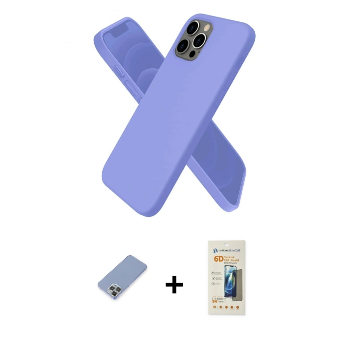 MARSİLYAN™- iPhone 12 Pro Kılıf Kozmos Yansıma Özel Seri - Siyah 6D Mat Seramik Hayalet Nano Ekran Koruyucu + Metal Kamera Lens Koruma Cam - KUYL