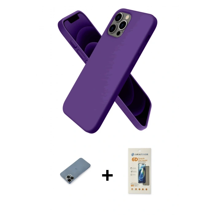 MARSİLYAN™- iPhone 12 Pro Kılıf Kozmos Yansıma Özel Seri - Siyah 6D Mat Seramik Hayalet Nano Ekran Koruyucu + Shine Kamera Lens Koruma Cam - SH