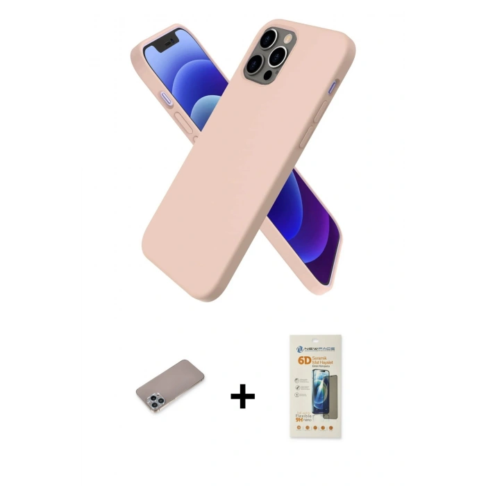 MARSİLYAN™- iPhone 12 Pro Kılıf Kozmos Yansıma Özel Seri - Siyah 6D Mat Seramik Hayalet Nano Ekran Koruyucu + Shine Kamera Lens Koruma Cam - SABE