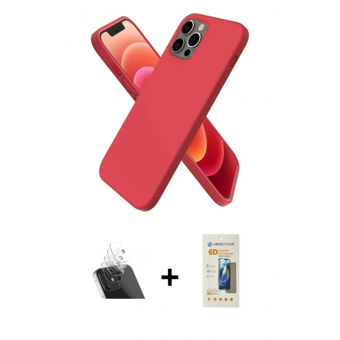 MARSİLYAN™- iPhone 12 Pro Kılıf Kozmos Yansıma Özel Seri - Siyah 6D Mat Seramik Hayalet Nano Ekran Koruyucu + Kamera Lens Koruma Cam - SF