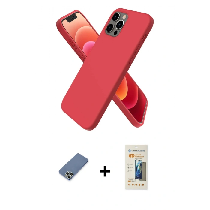 MARSİLYAN™- iPhone 12 Pro Kılıf Kozmos Yansıma Özel Seri - Siyah 6D Mat Seramik Hayalet Nano Ekran Koruyucu + Metal Kamera Lens Koruma Cam - AKYL