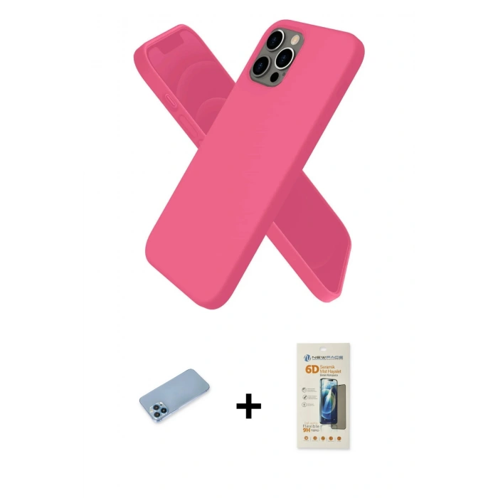 MARSİLYAN™- iPhone 12 Pro Kılıf Kozmos Yansıma Özel Seri - Siyah 6D Mat Seramik Hayalet Nano Ekran Koruyucu + Shine Kamera Lens Koruma Cam - MI