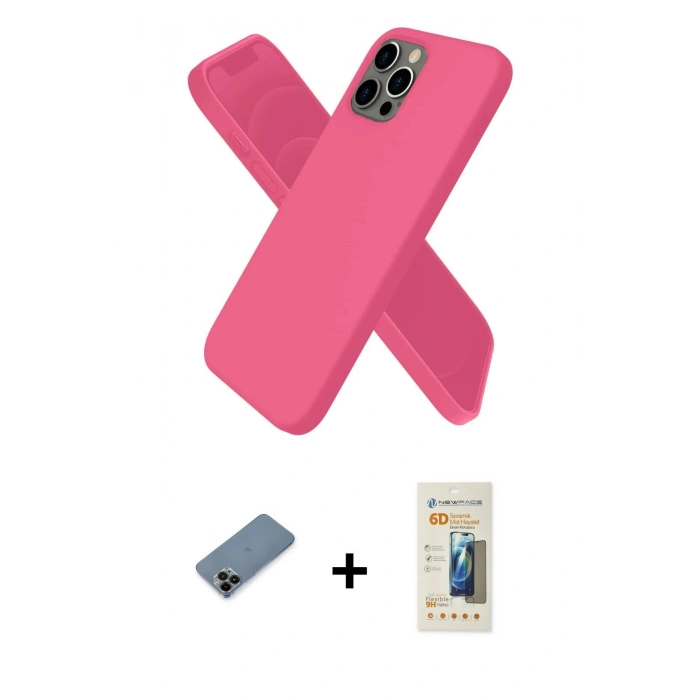 MARSİLYAN™- iPhone 12 Pro Kılıf Kozmos Yansıma Özel Seri - Siyah 6D Mat Seramik Hayalet Nano Ekran Koruyucu + Shine Kamera Lens Koruma Cam - SH