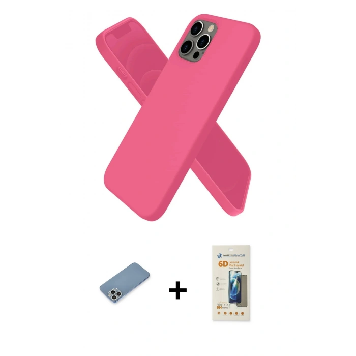 MARSİLYAN™- iPhone 12 Pro Kılıf Kozmos Yansıma Özel Seri - Siyah 6D Mat Seramik Hayalet Nano Ekran Koruyucu + Shine Kamera Lens Koruma Cam - GS