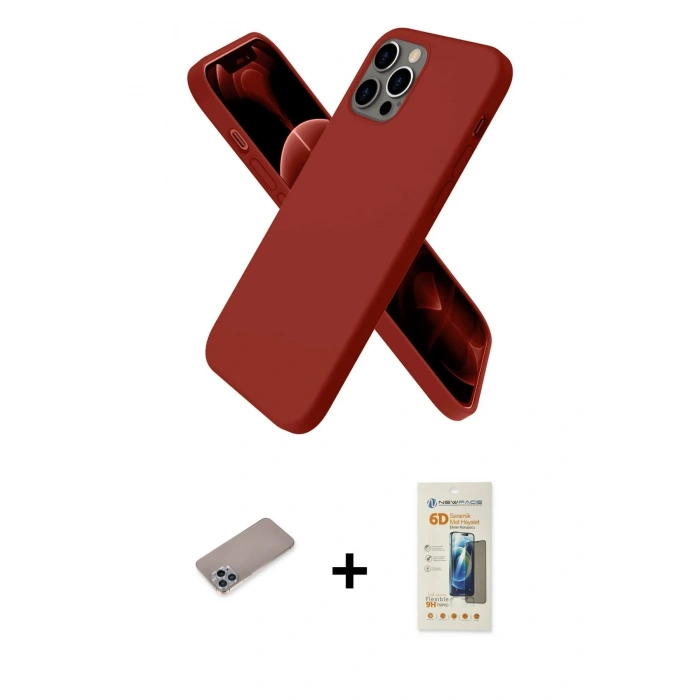 MARSİLYAN™- iPhone 12 Pro Kılıf Kozmos Yansıma Özel Seri - Siyah 6D Mat Seramik Hayalet Nano Ekran Koruyucu + Shine Kamera Lens Koruma Cam - SABE