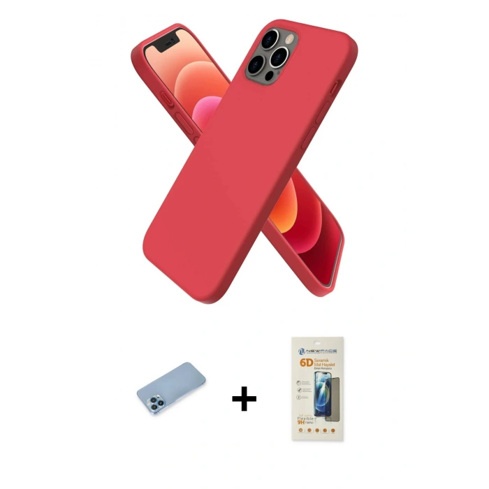 MARSİLYAN™- iPhone 12 Pro Kılıf Kozmos Yansıma Özel Seri - Siyah 6D Mat Seramik Hayalet Nano Ekran Koruyucu + Shine Kamera Lens Koruma Cam - MI