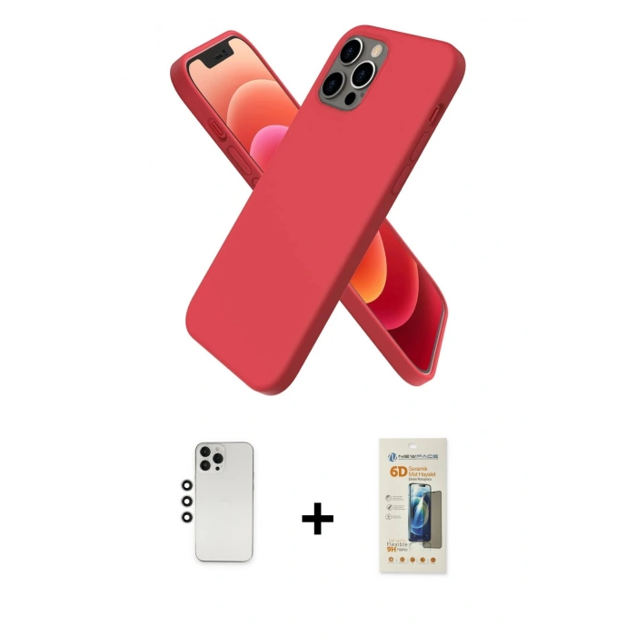 MARSİLYAN™- iPhone 12 Pro Kılıf Kozmos Yansıma Özel Seri - Siyah 6D Mat Seramik Hayalet Nano Ekran Koruyucu + Shine Kamera Lens - GS