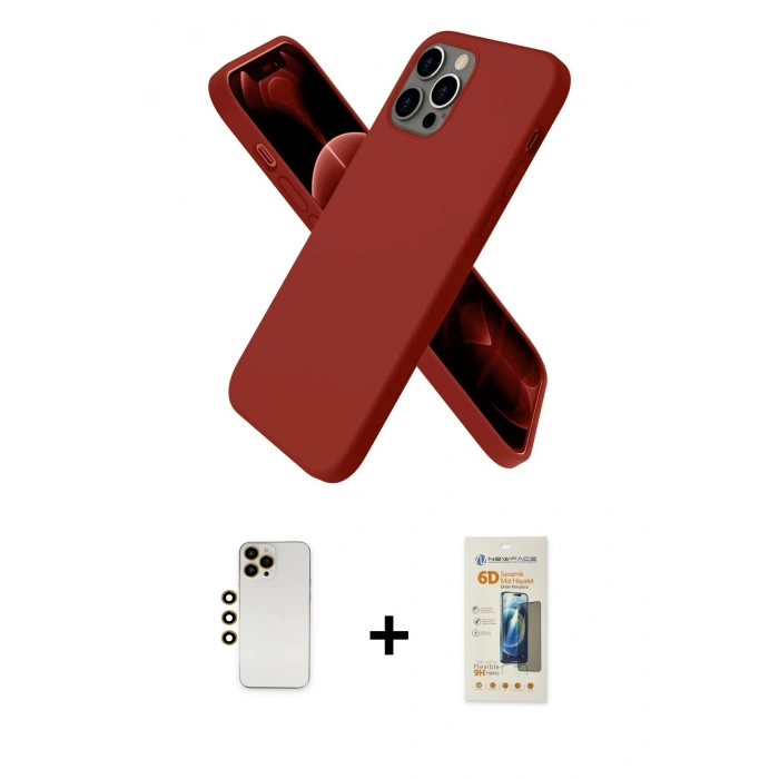 MARSİLYAN™- iPhone 12 Pro Kılıf Kozmos Yansıma Özel Seri - Siyah 6D Mat Seramik Hayalet Nano Ekran Koruyucu + Shine Kamera Lens - GD