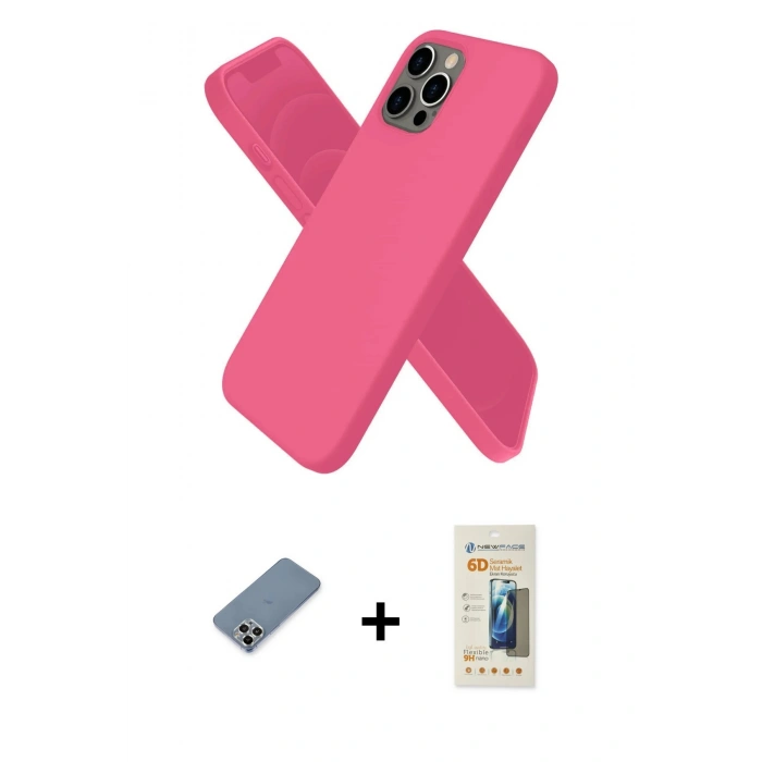 MARSİLYAN™- iPhone 12 Pro Kılıf Kozmos Yansıma Özel Seri - Siyah 6D Mat Seramik Hayalet Nano Ekran Koruyucu + Metal Kamera Lens Koruma Cam - GS