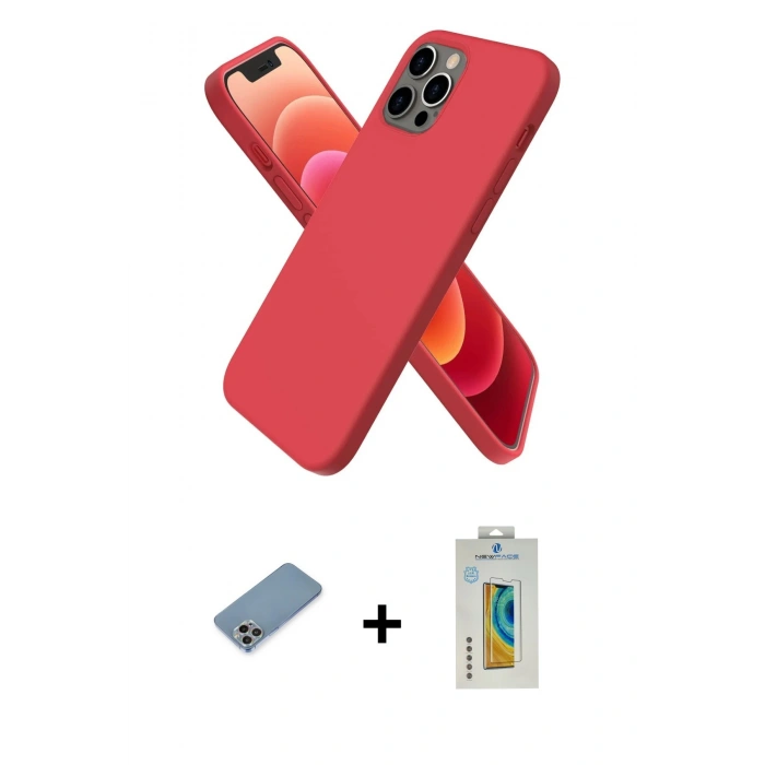 MARSİLYAN™- iPhone 12 Pro Kılıf Kozmos Yansıma Özel Seri - Siyah Polymer Nano Ekran Koruyucu + Shine Kamera Lens Koruma Cam - GI