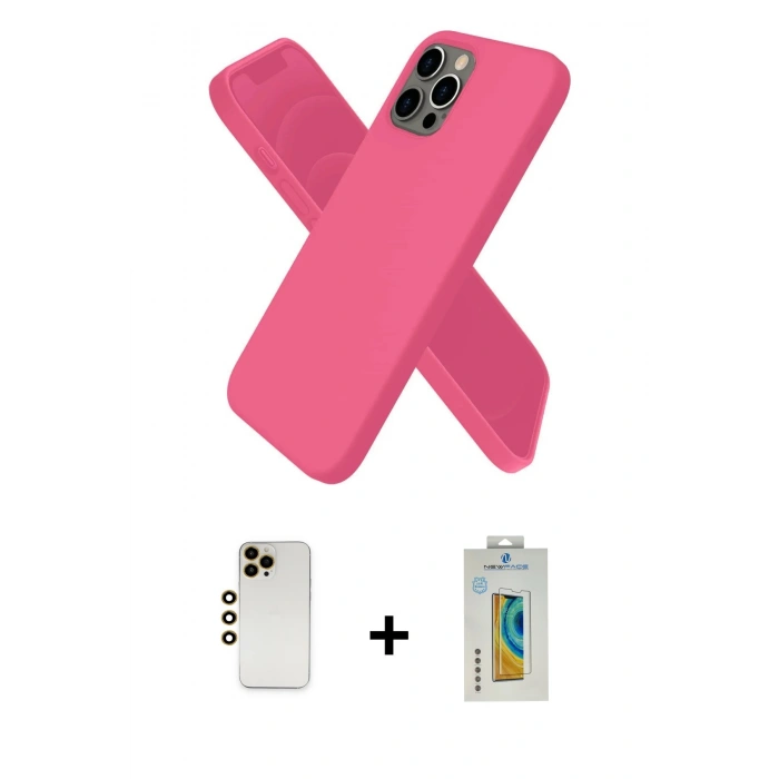 MARSİLYAN™- iPhone 12 Pro Kılıf Kozmos Yansıma Özel Seri - Siyah Polymer Nano Ekran Koruyucu + Shine Kamera Lens - GD