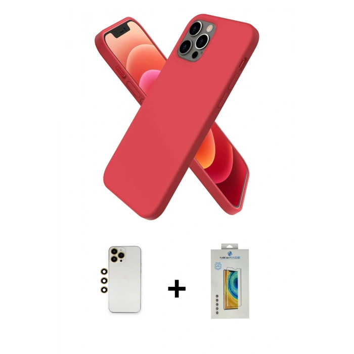 MARSİLYAN™- iPhone 12 Pro Kılıf Kozmos Yansıma Özel Seri - Siyah Polymer Nano Ekran Koruyucu + Shine Kamera Lens - GD