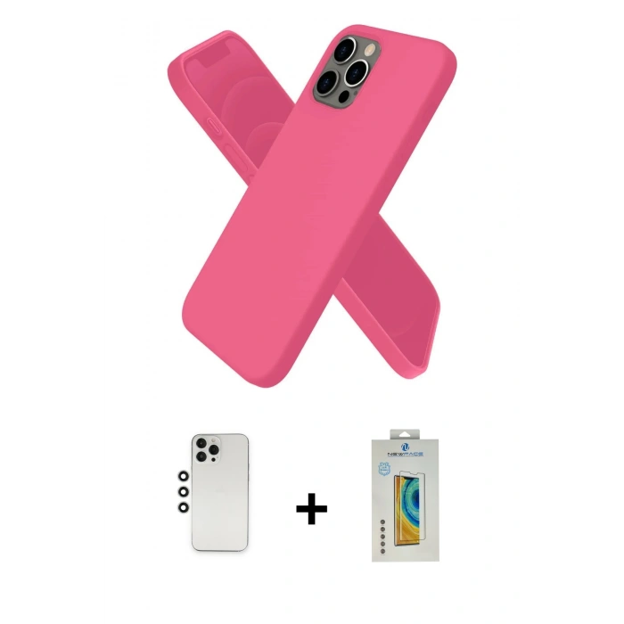 MARSİLYAN™- iPhone 12 Pro Kılıf Kozmos Yansıma Özel Seri - Siyah Polymer Nano Ekran Koruyucu + Shine Kamera Lens - GS