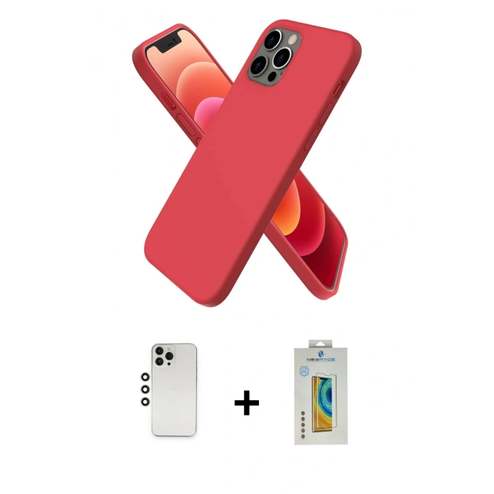 MARSİLYAN™- iPhone 12 Pro Kılıf Kozmos Yansıma Özel Seri - Siyah Polymer Nano Ekran Koruyucu + Shine Kamera Lens - GS