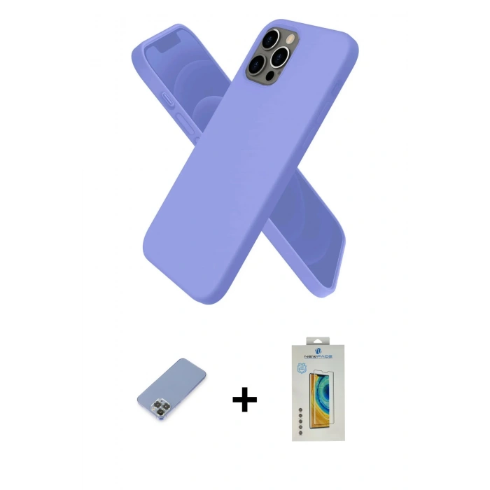 MARSİLYAN™- iPhone 12 Pro Kılıf Kozmos Yansıma Özel Seri - Siyah Polymer Nano Ekran Koruyucu + Metal Kamera Lens Koruma Cam - KUYL