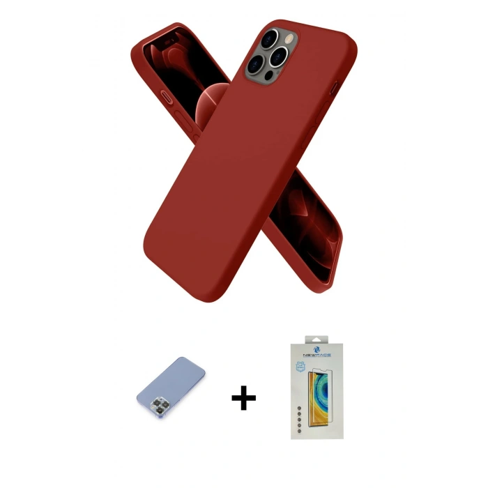 MARSİLYAN™- iPhone 12 Pro Kılıf Kozmos Yansıma Özel Seri - Siyah Polymer Nano Ekran Koruyucu + Metal Kamera Lens Koruma Cam - KUYL