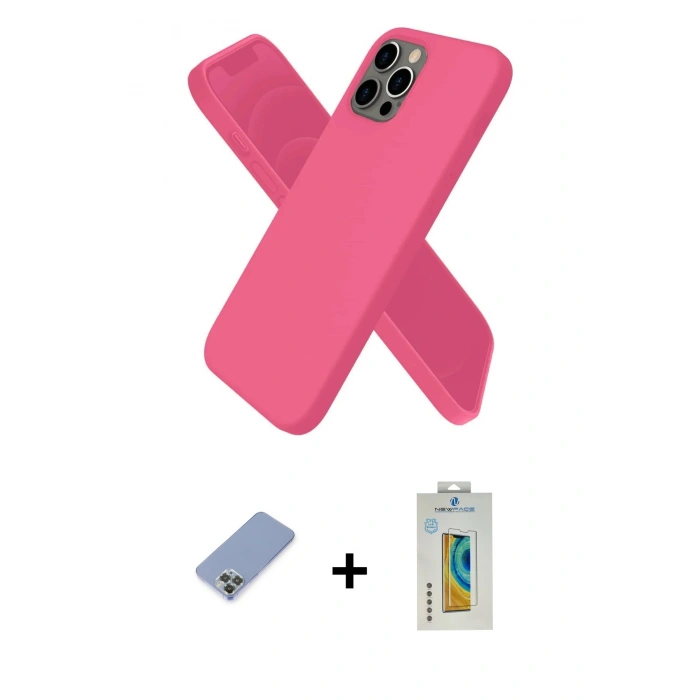 MARSİLYAN™- iPhone 12 Pro Kılıf Kozmos Yansıma Özel Seri - Siyah Polymer Nano Ekran Koruyucu + Metal Kamera Lens Koruma Cam - KUYL