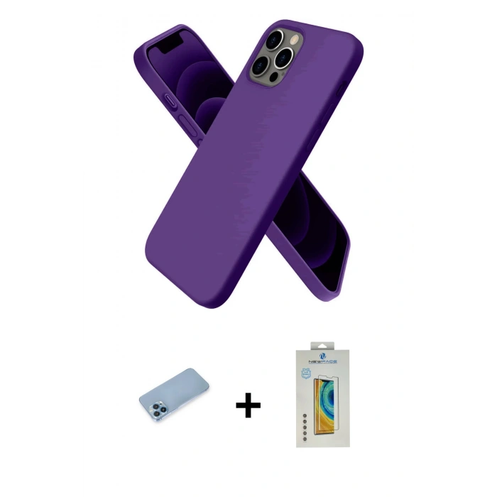 MARSİLYAN™- iPhone 12 Pro Kılıf Kozmos Yansıma Özel Seri - Siyah Polymer Nano Ekran Koruyucu + Shine Kamera Lens Koruma Cam - MI