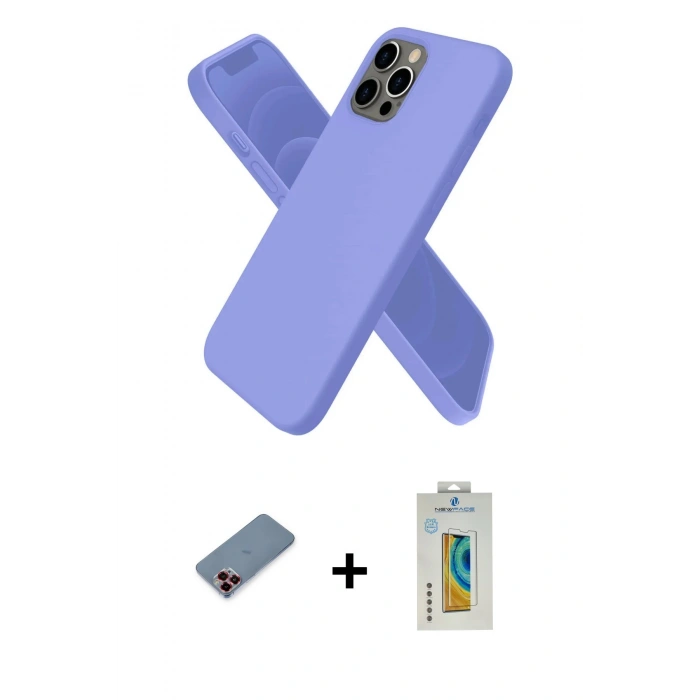 MARSİLYAN™- iPhone 12 Pro Kılıf Kozmos Yansıma Özel Seri - Siyah Polymer Nano Ekran Koruyucu + Metal Kamera Lens Koruma Cam - KI