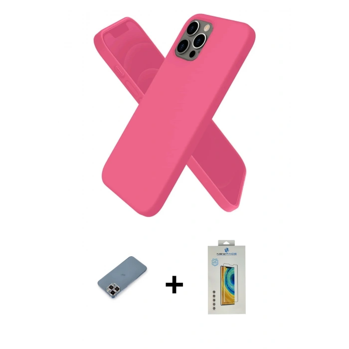 MARSİLYAN™- iPhone 12 Pro Kılıf Kozmos Yansıma Özel Seri - Siyah Polymer Nano Ekran Koruyucu + Metal Kamera Lens Koruma Cam - MR