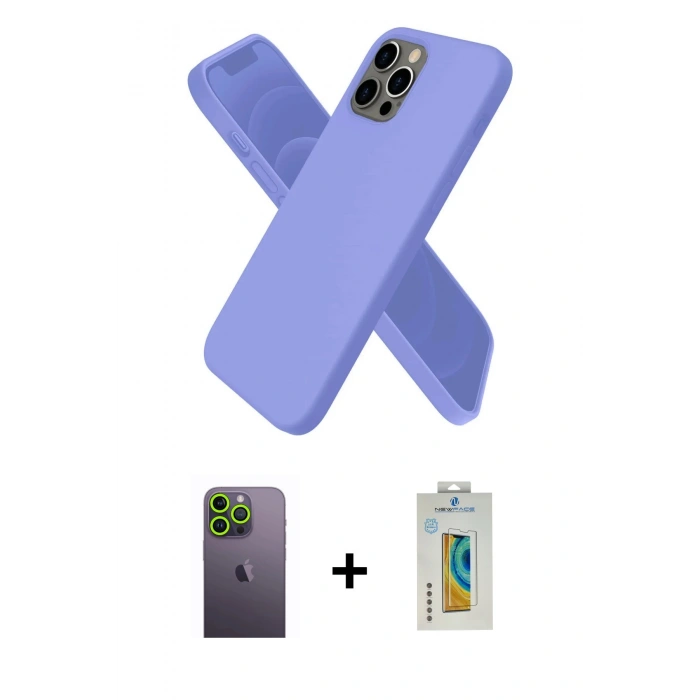 MARSİLYAN™- iPhone 12 Pro Kılıf Kozmos Yansıma Özel Seri - Siyah Polymer Nano Ekran Koruyucu + Neon Fosforlu Kamera Lens - YL