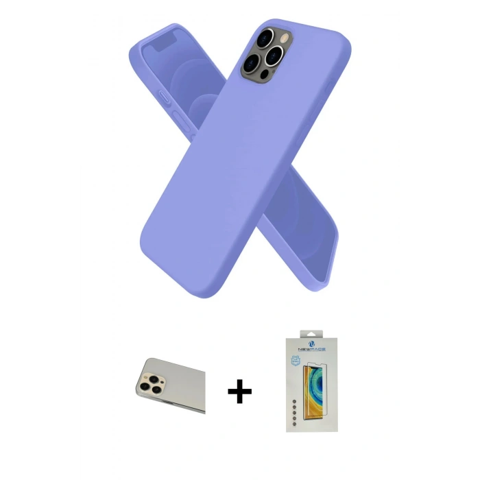 MARSİLYAN™- iPhone 12 Pro Kılıf Kozmos Yansıma Özel Seri - Siyah Polymer Nano Ekran Koruyucu + Rainbow Kamera Lens Koruma Cam - GD