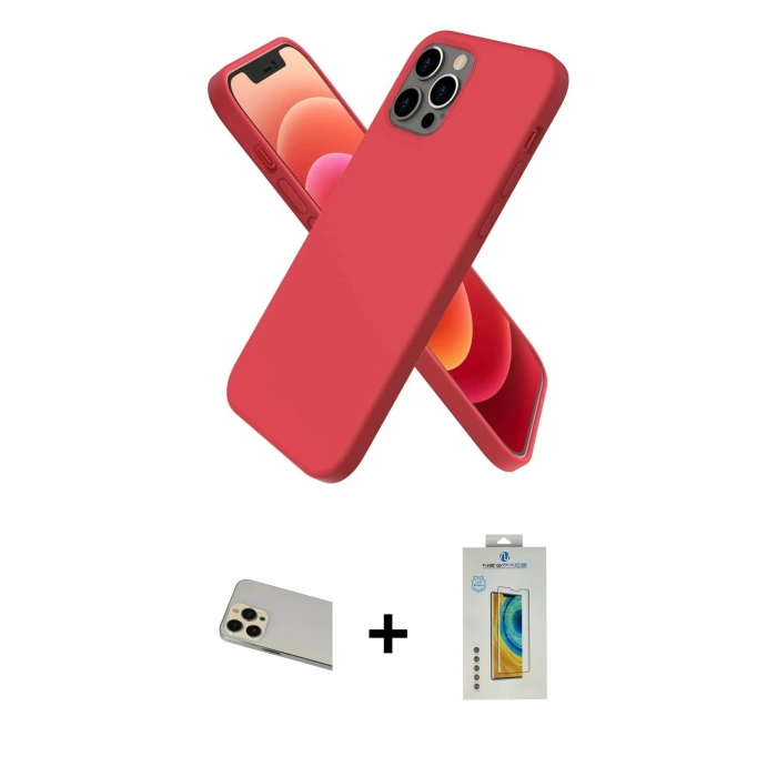 MARSİLYAN™- iPhone 12 Pro Kılıf Kozmos Yansıma Özel Seri - Siyah Polymer Nano Ekran Koruyucu + Rainbow Kamera Lens Koruma Cam - GD