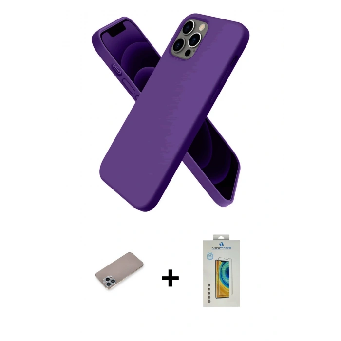 MARSİLYAN™- iPhone 12 Pro Kılıf Kozmos Yansıma Özel Seri - Siyah Polymer Nano Ekran Koruyucu + Shine Kamera Lens Koruma Cam - SABE