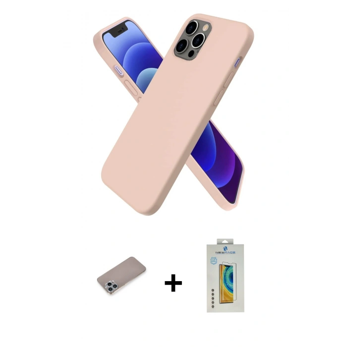 MARSİLYAN™- iPhone 12 Pro Kılıf Kozmos Yansıma Özel Seri - Siyah Polymer Nano Ekran Koruyucu + Shine Kamera Lens Koruma Cam - SABE