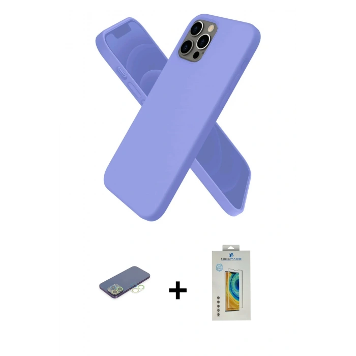 MARSİLYAN™- iPhone 12 Pro Kılıf Kozmos Yansıma Özel Seri - Siyah Polymer Nano Ekran Koruyucu + Renkli Kamera Lens Koruma Cam - YL