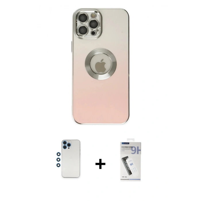 MARSİLYAN™- iPhone 12 Pro Kılıf Kutup Yansıma Özel Seri - Şeffaf Uv Polymer Nano Ekran Koruyucu + Shine Kamera Lens - MI