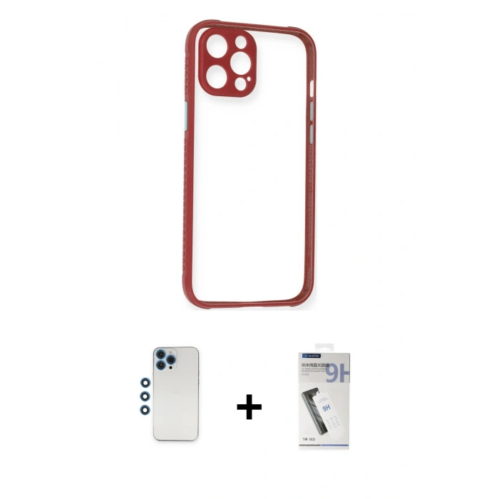 MARSİLYAN™- iPhone 12 Pro Kılıf Nova Asil Özel Seri - Şeffaf Uv Polymer Nano Ekran Koruyucu + Shine Kamera Lens - MI